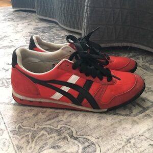 Onitsuka Tigers in red, size 5.5 (women’s 7)